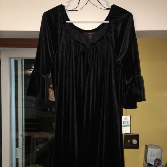 💋SALE💋NWT Fever velvet-like black dress size L - Picture 1 of 8